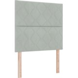 vidaXL LED vzglavje z diamantno blok zasnovo, svetlo sivo, 90 cm velvet | Shoptok.si