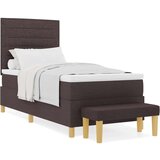  Krevet s kutijom s madracem i klupom tamno smeđi 100x200 cm Tkanina | shoptok.hr