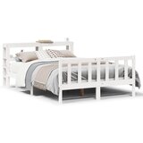 vidaXL Posteljni okvir brez vzmetnice bel 140x190 cm trdna borovina | Shoptok.si