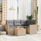 Maison Chic Seti vrtnega pohištva - Vrtna garnitura - Vrtni pohištvo set 5-delna z blazinami bež poli ratan, (21818499) | Shoptok.si