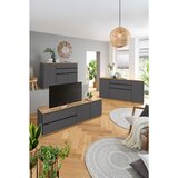 XORA nizka omarica barve grafita, hrast artisan | Shoptok.si