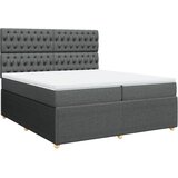 Maison Chic Box spring postelja - Vzmetna postelja z vzmetnico temno siva 200x200 cm blago SL5224, (21903712) | Shoptok.si