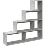 Pregrada regal za knjige 4 razine sivi 143,5x29x143,5 cm drvo | Eponuda.com