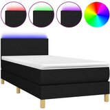 Maison Chic Box spring postelja - Vzmetna postelja z vzmetnico LED črna 90x200 cm blago SL8780, (21901372) Cene