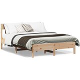 vidaXL Posteljni okvir z vzglavjem 160x200 cm trdna borovina Cene