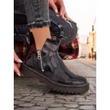 Resti Black lacquered women's boots with a Odeta zipper - Footwear | ePonuda.com