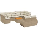 10-dijelni set vrtnih sofa s jastucima bež od poliratana | shoptok.hr
