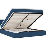vidaXL Otomanski posteljni okvir z vzmetnico moder 160x200 cm blago | Shoptok.si