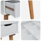  toaletna mizica z ogledalom in stolčkom FAUSKE, bela, 76x50x143 cm | Shoptok.si