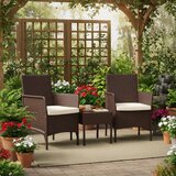 Multi Garden vrtni set namještaja – 2 fotelje i stol sa kaljenim staklom, smeđi | shoptok.hr
