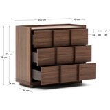 Kave Home Rjava komoda v orehovem dekorju 100x78x50 cm Onix – | Shoptok.si