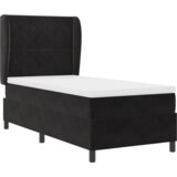 vidaXL Box Spring Postelja z Blazino Črna 90x200 cm Žamet | Shoptok.si
