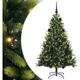 vidaXL Umjetna zložljiva božićna jelka 150 LED Zelena 150 cm PVC in PE | Shoptok.si