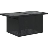  Vrtni stol sa staklenom pločom crni 100x55x73 cm od poliratana | shoptok.hr