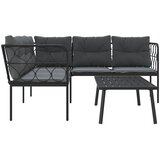  Set vrtnih sofa s jastucima crni od čelika i tekstilena | shoptok.hr