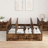  Okvir kreveta za pohranu Dimnjeno hrast 150x200 cm | shoptok.hr