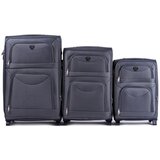 WINGS 6802 set 3 kofera 2 kotačića L, M, S tamno siva | shoptok.hr