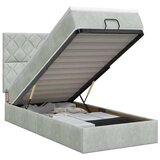 vidaXL Podesivi krevet s madracem Svjetlosiva 90 x 190 cm Baršun - Svjetlosiva 90 x 190 cm Dizajn s rombovima | shoptok.hr