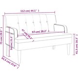  Klupa s naslonom crna 112x65,5x75 cm umjetna koža | shoptok.hr