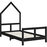  Okvir za dječji krevet crni 80 x 160 cm od masivne borovine | shoptok.hr