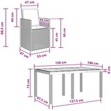  Vrtni set za objed s jastukom 5 pcs Bijela i svjetlosiva PP | shoptok.hr