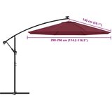  Zamjenska tkanina za konzolni suncobran 300 cm bordo | shoptok.hr
