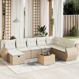  9-dijelni set vrtnih sofa s jastucima bež od poliratana | shoptok.hr