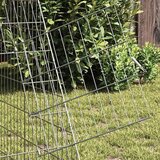 vidaXL Kletka za zajce srebrna 215 x 100 x 85 cm Cinkana jeklena | Shoptok.si