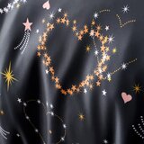 Catherine Lansfield Črna/bela posteljnina za zakonsko posteljo 200x200 cm Cosmic Hearts and Stars – | Shoptok.si
