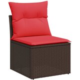  Set sofe 5 kom. Smeđa i crvena Poli Rattan i čelik | shoptok.hr