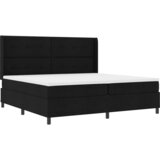  LED Box Spring Krevet s uzglavljem Crna 200 x 200 cm tkanina | shoptok.hr
