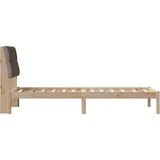 vidaXL Posteljni okvir z oblazinjenim vzglavjem Rjava 80 x 200 cm | Shoptok.si