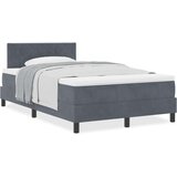vidaXL Box Spring Bed z blazino Temno sivo 120x200 cm Žamet | Shoptok.si
