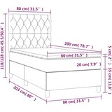  box spring s madracem LED tamnosmeđi 80 x 200 cm tkanina | shoptok.hr