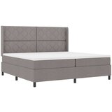  LED Box Spring Krevet Sivo-smeđa 200 x 200 cm tkanina | shoptok.hr
