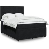 vidaXL Box spring postelja z vzmetnico črna 140x200 cm žamet | Shoptok.si
