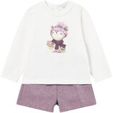 Mayoral komplet 2v1 (majica z dolgimi rokavi, kratke hlače) orchid | Shoptok.si