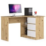 AKORD B16 Kotna Pisalna Miza, Desna Izvedba, Hrast Artisan/Bela, (5000332957) | Shoptok.si
