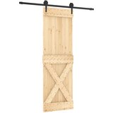  Klizna vrata Prirodna i crna 70 x 210 cm Čvrsta borovina | shoptok.hr
