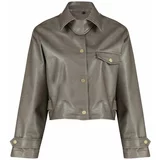 Trendyol Dark Brown Oversize Faux Leather Coat