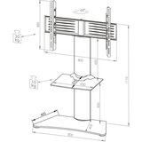 MID.YOU Stojalo Za Tv Zental, Srebrna, 80 Cm | Shoptok.si