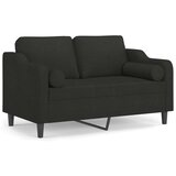 vidaXL Dvosjed s ukrasnim jastucima crni 120 cm od tkanine | shoptok.hr