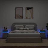  Noćni ormarići s LED svjetlima 2 kom boja betona 35x39x55 cm | Eponuda.ba