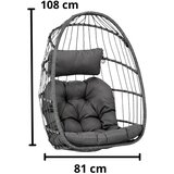  Viseća stolica jaje s jastucima Cocoon - siva | shoptok.hr