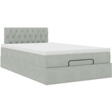 vidaXL Otomanski posteljni okvir z vzmetnico siv 120x190 cm žamet | Shoptok.si