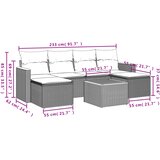  7-dijelni set vrtnih sofa od poliratana s jastucima bež 61 x 62 x 69 cm | shoptok.hr