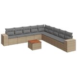 vidaXL 10-dijelni set vrtnih sofa s jastucima bež od poliratana | shoptok.hr