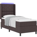 Box Postelja s pomično vzmetnico in LED osvetlitvijo Rjava 90x190 cm Tkanina, (22049569) | Shoptok.si
