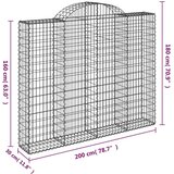  Gabionska košara s lukom 200x30x160/180 cm pocinčano željezo | shoptok.hr