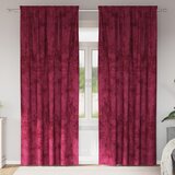 vidaXL žametne zavese 2 kosa z očesi Bordo 245x140 cm Cene